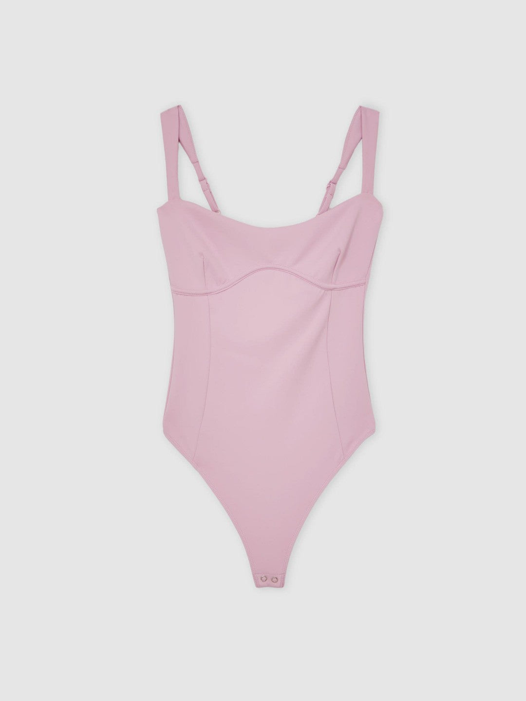 Good American Scuba Sweetheart Bodysuit in Light Pink | Reiss For Sale