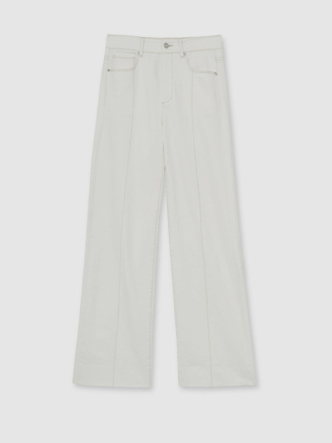 Paige Ecru Wide Leg Pintuck Jeans in Ecru | Reiss For Sale