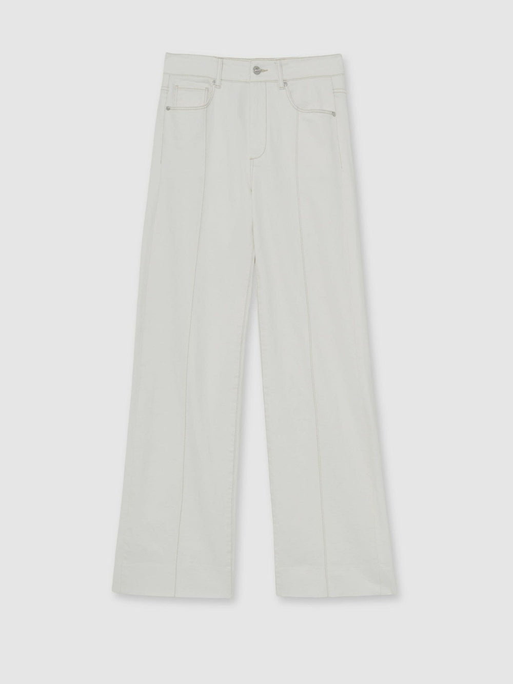 Paige Ecru Wide Leg Pintuck Jeans in Ecru | Reiss For Sale