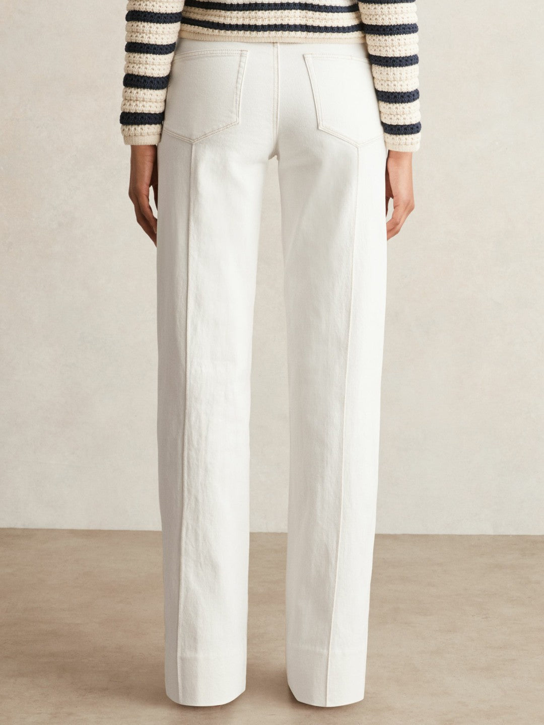 Paige Ecru Wide Leg Pintuck Jeans in Ecru | Reiss For Sale