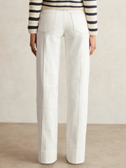 Paige Ecru Wide Leg Pintuck Jeans in Ecru | Reiss For Sale