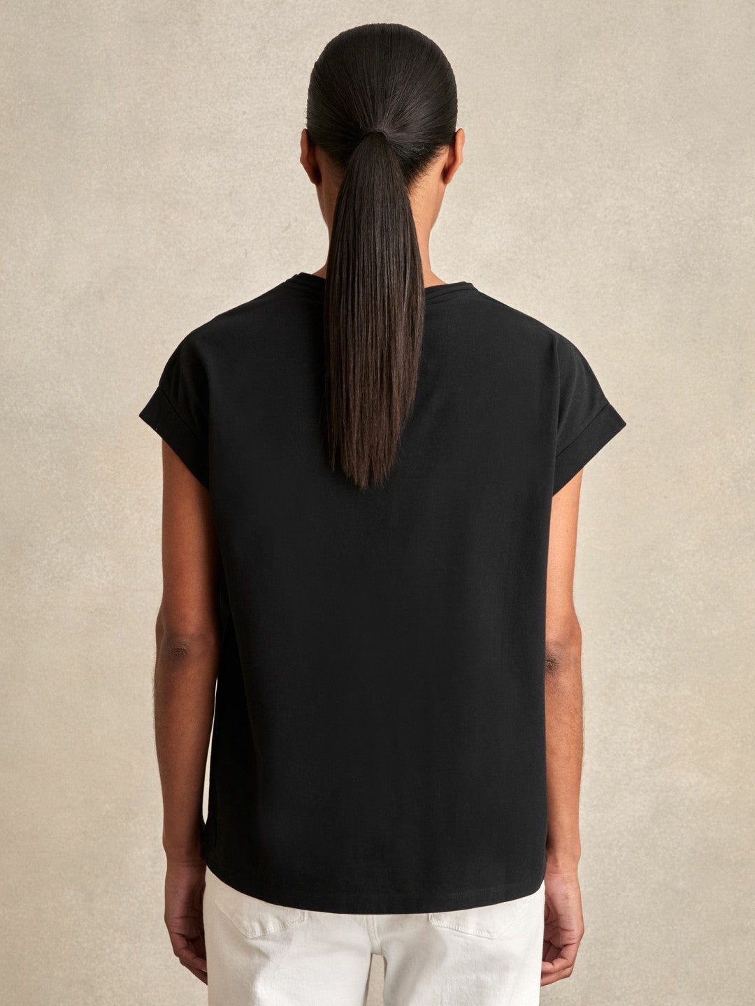 Brushed-Cotton Crew-Neck T-Shirt in Black | Reiss Sale