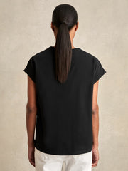 Brushed-Cotton Crew-Neck T-Shirt in Black | Reiss Sale