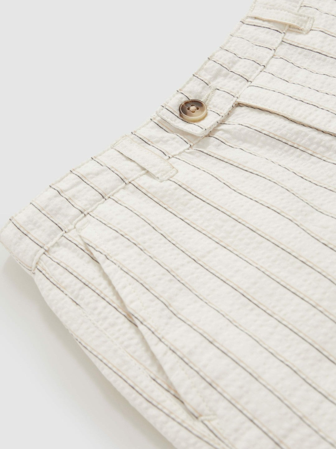 9-13 yrs Cotton Pinstripe Trousers Regular-Fit in Off White/Taupe Brown | Reiss Sale