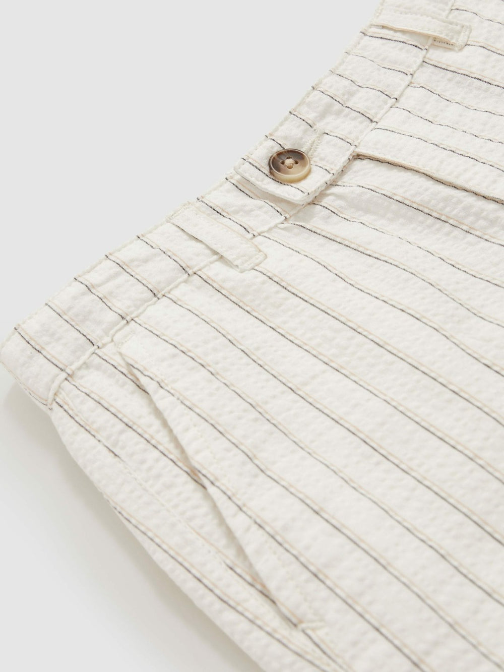 9-13 yrs Cotton Pinstripe Trousers Regular-Fit in Off White/Taupe Brown | Reiss Sale