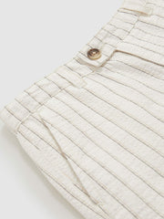 3-9 yrs Cotton Pinstripe Trousers Regular-Fit in Off White/Taupe Brown | Reiss Near Me