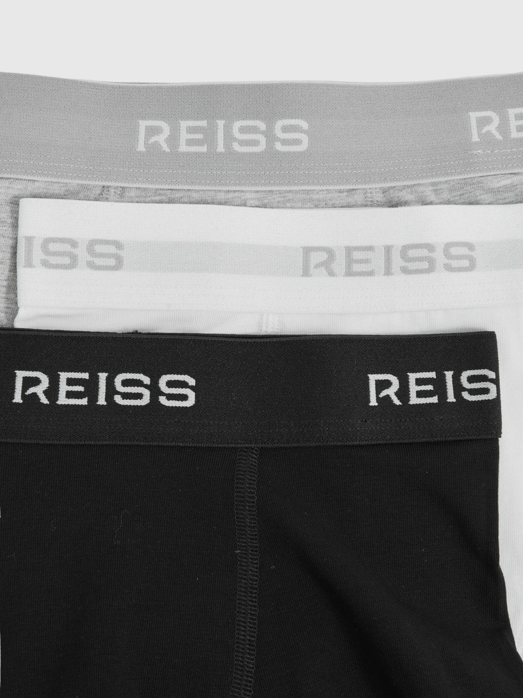 9-13 yrs Stretch-Cotton Logo-Waistband Boxer Shorts 3 Pack in White/Grey/Black | Reiss Near Me