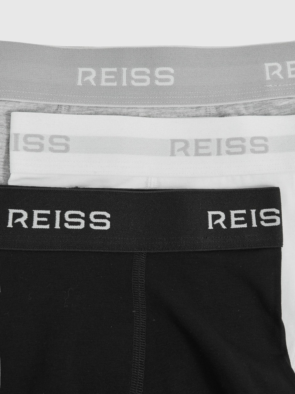 9-13 yrs Stretch-Cotton Logo-Waistband Boxer Shorts 3 Pack in White/Grey/Black | Reiss Near Me