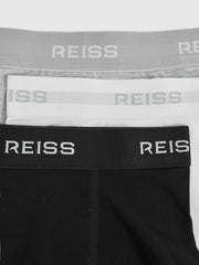 9-13 yrs Stretch-Cotton Logo-Waistband Boxer Shorts 3 Pack in White/Grey/Black | Reiss Near Me