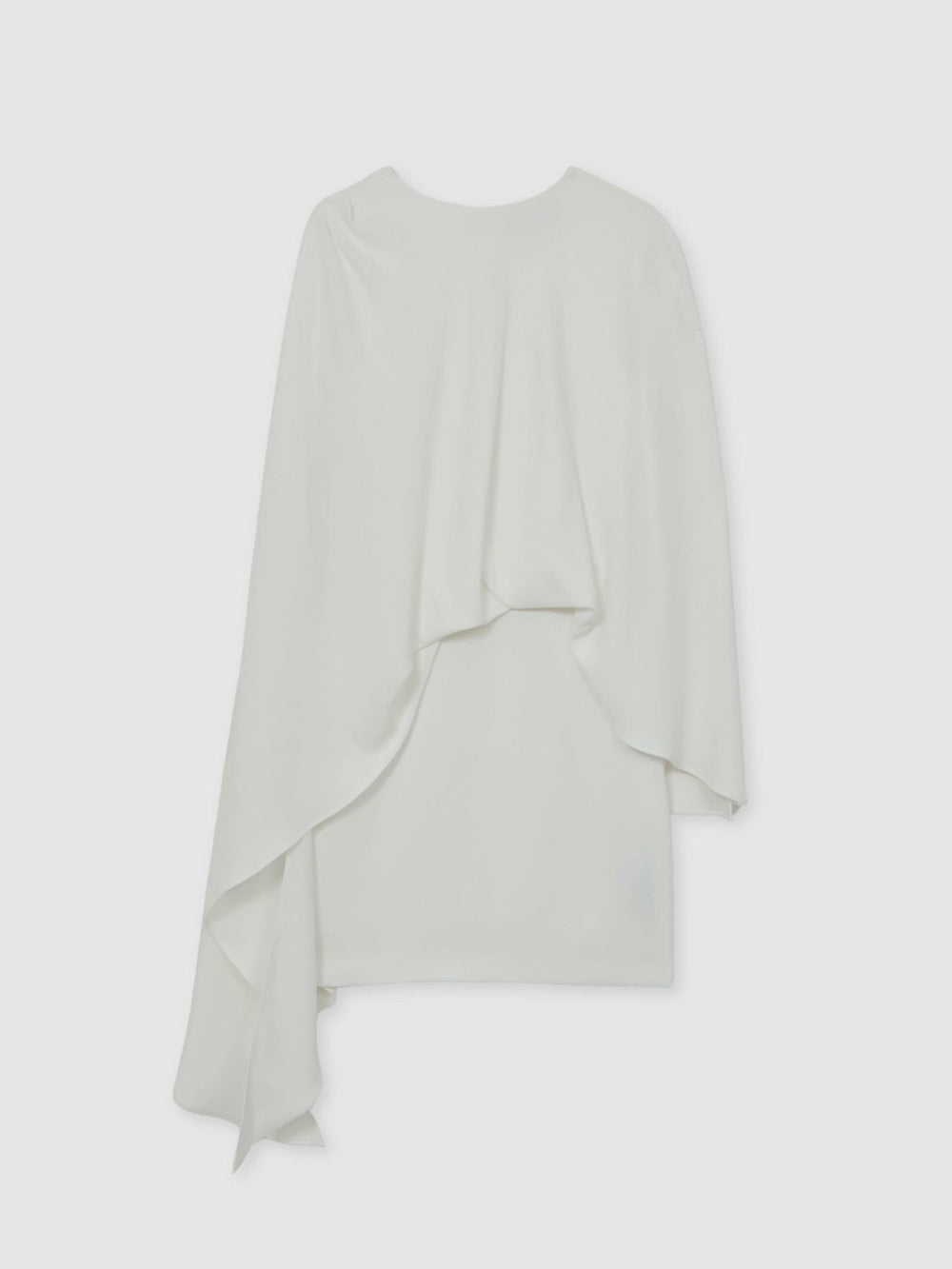 Halston Mini Ivory Asymmetric Cape Dress in Ivory | Reiss Near Me