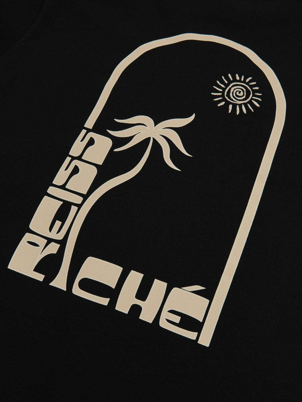 | Ché Cotton Palm-Print T-Shirt in Black | Reiss USA