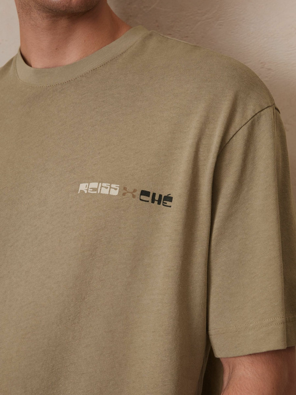 | Ché Cotton-Linen Sunset T-Shirt in Sage Green | Reiss Onsale