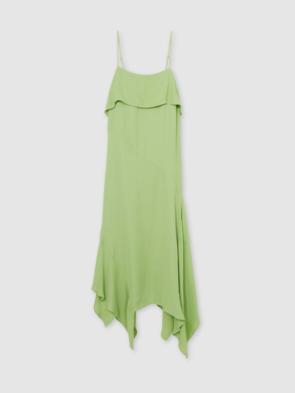 Ruffle-Detail Midi Dress in Green | Reiss Discount