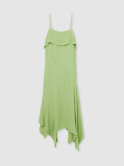 Ruffle-Detail Midi Dress in Green | Reiss Discount