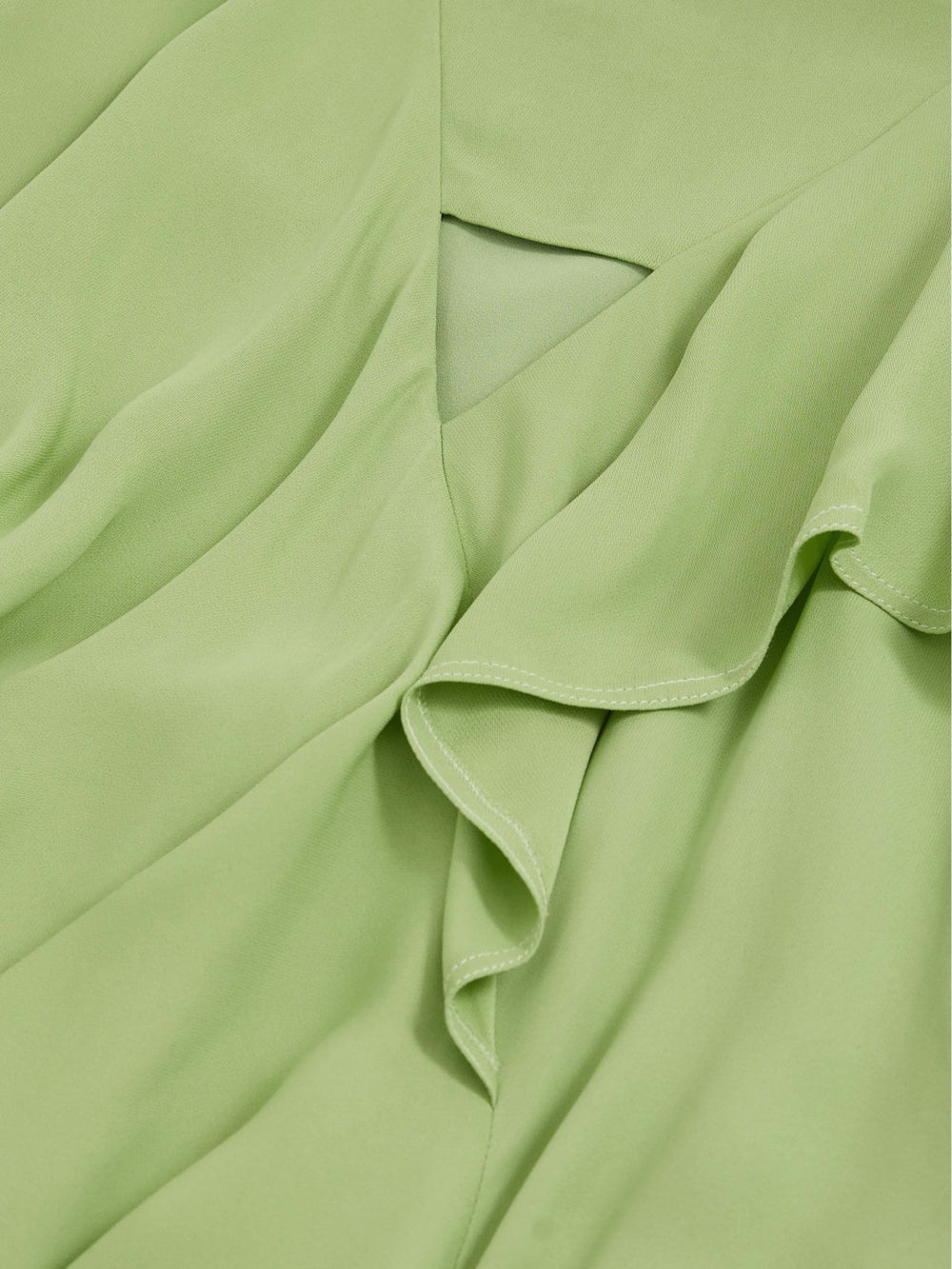 Ruffle-Detail Midi Dress in Green | Reiss Discount