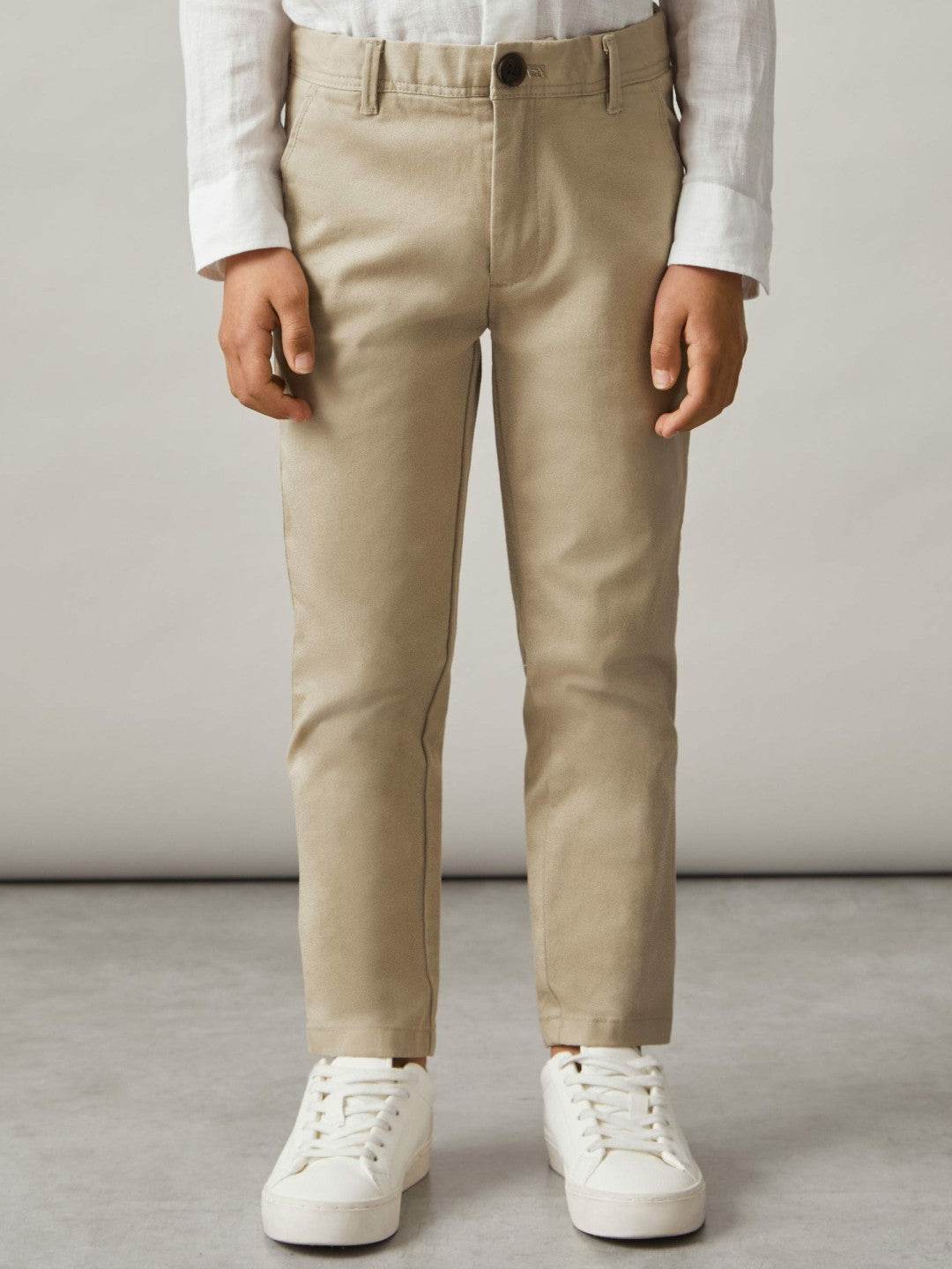 9-13 yrs Slim Fit Casual Chinos in Stone | Reiss Discount