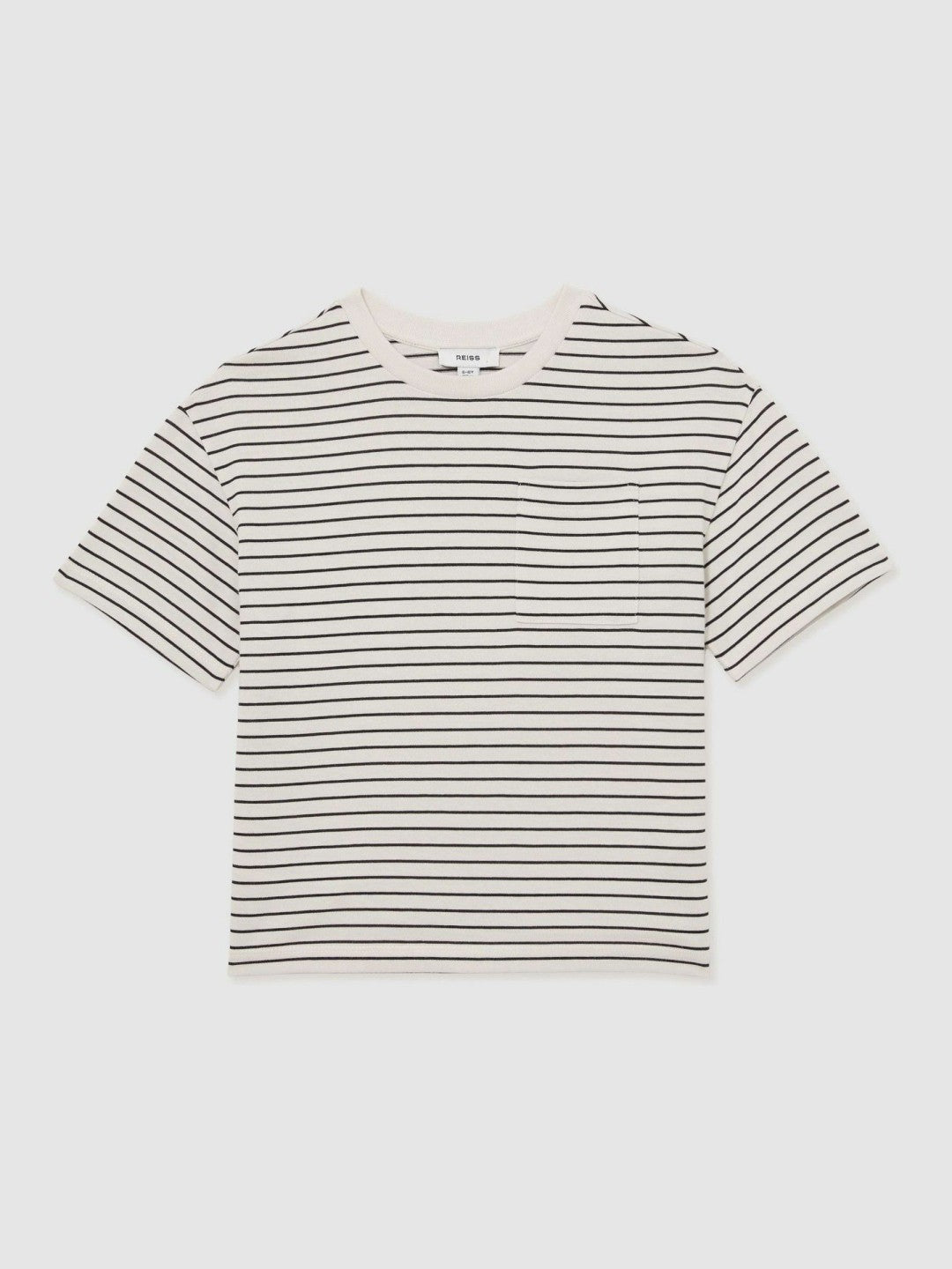 3-9 yrs Cotton-Blend Stripe T-Shirt in White/Navy | Reiss USA