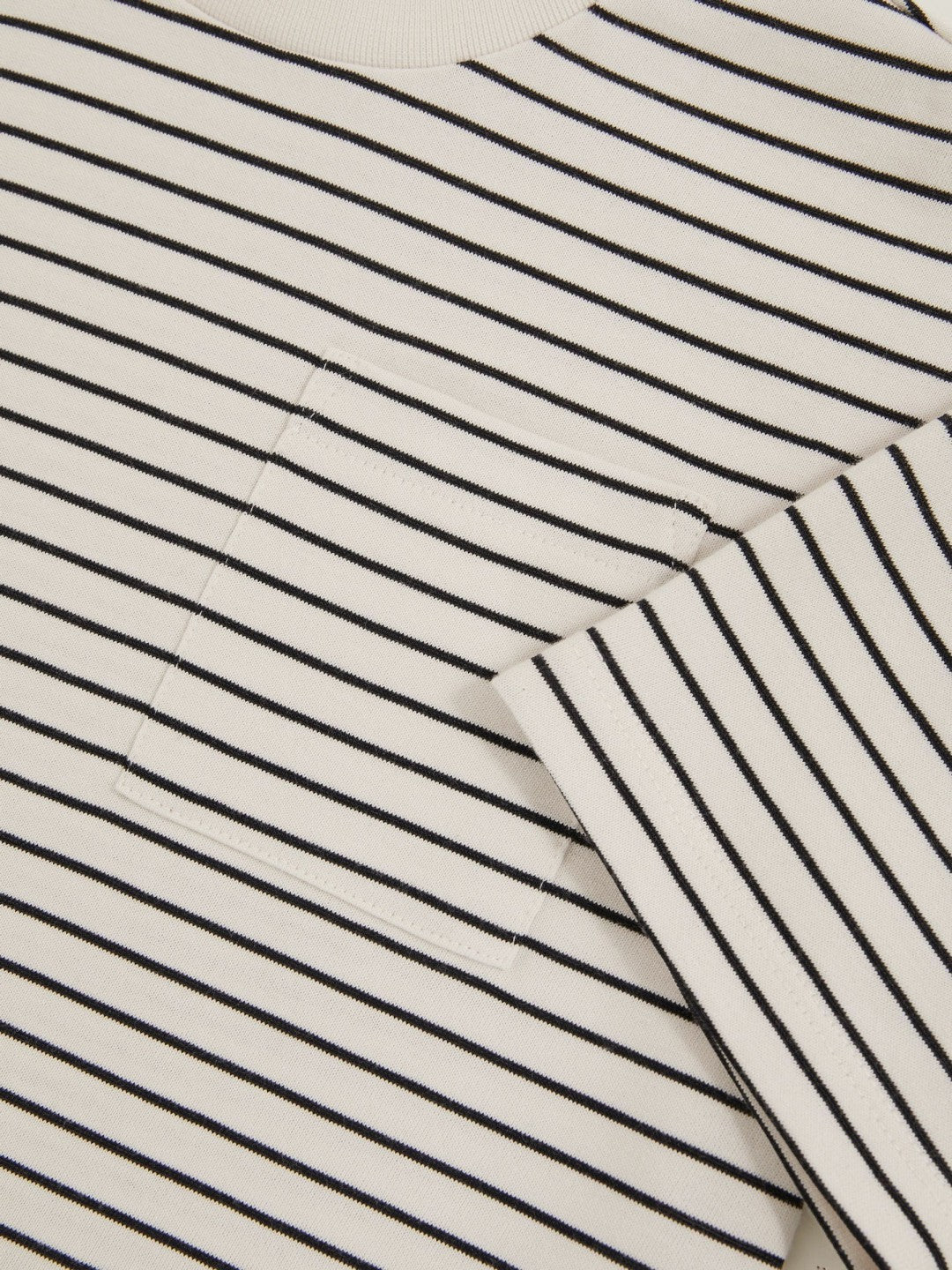 3-9 yrs Cotton-Blend Stripe T-Shirt in White/Navy | Reiss USA