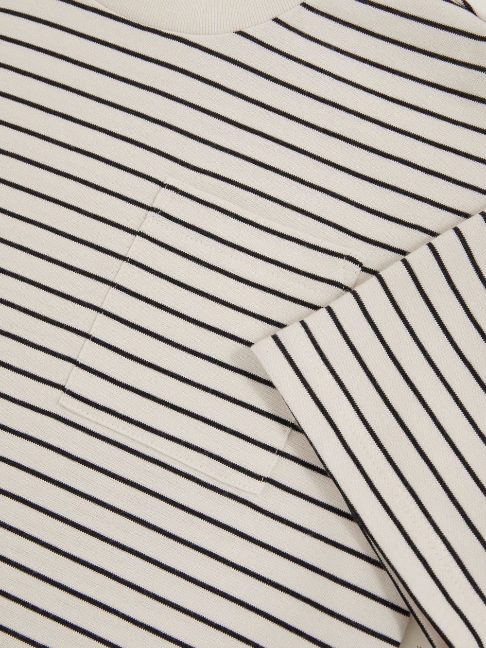 3-9 yrs Cotton-Blend Stripe T-Shirt in White/Navy | Reiss USA
