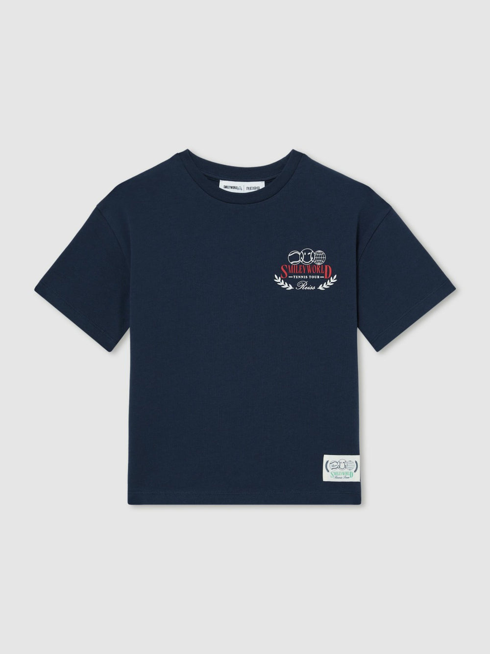 3-9 yrs SmileyWorld Oversize T-Shirt in Navy | Reiss Sale