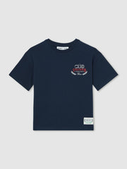 3-9 yrs SmileyWorld Oversize T-Shirt in Navy | Reiss Sale