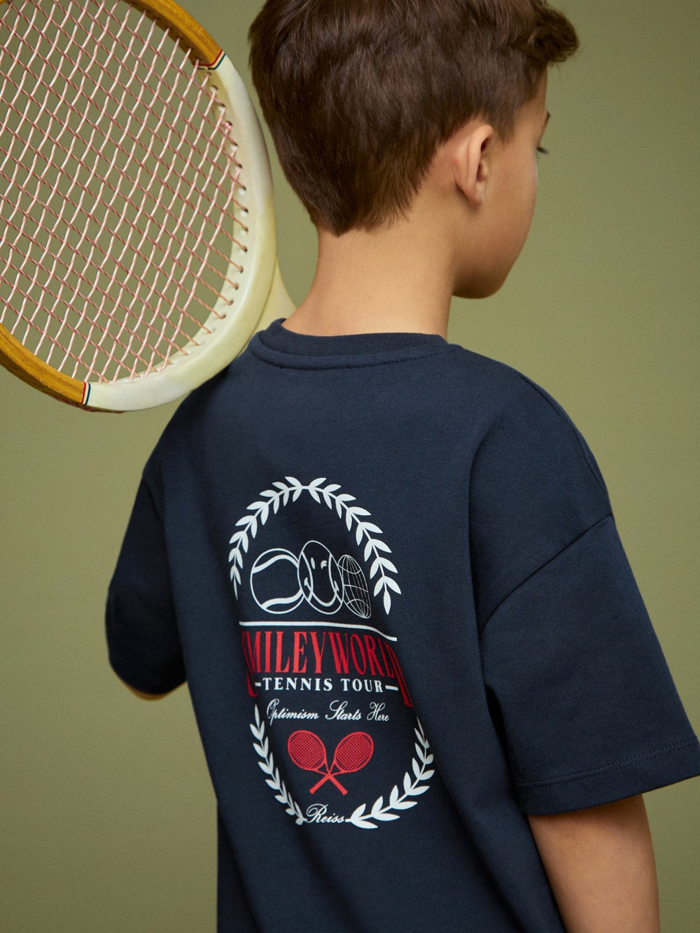 3-9 yrs SmileyWorld Oversize T-Shirt in Navy | Reiss Sale