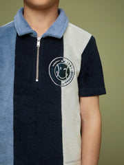 3-9 yrs SmileyWorld Towel Polo Shirt in Blue | Reiss Sale