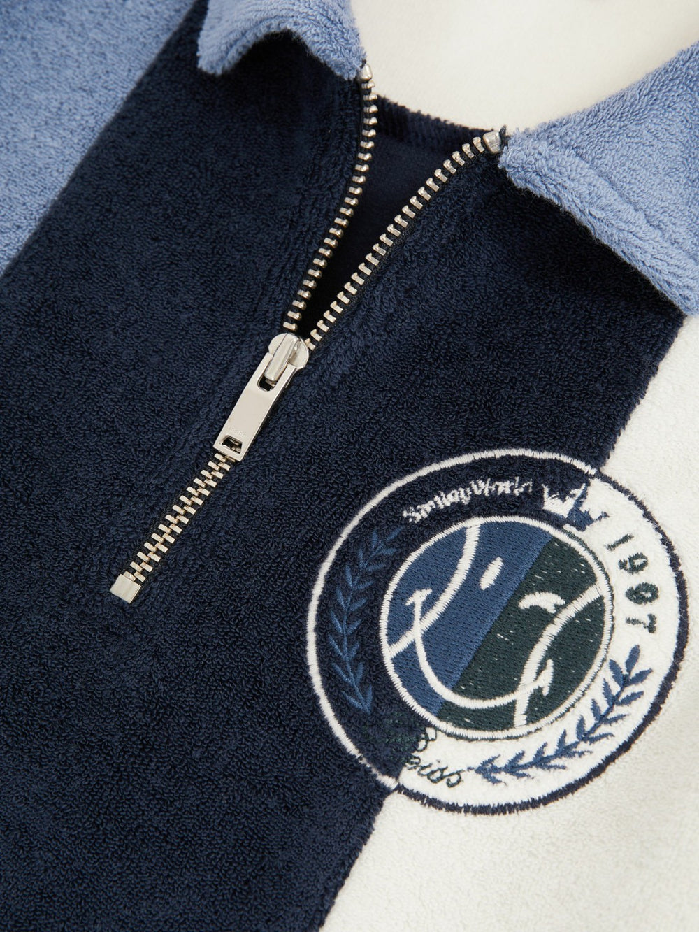 3-9 yrs SmileyWorld Towel Polo Shirt in Blue | Reiss Sale