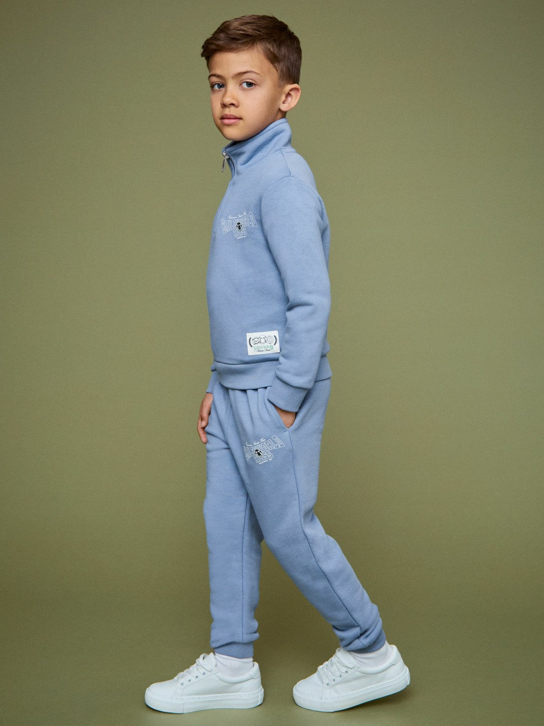 3-9 yrs SmileyWorld Cuffed Joggers Unisex Fit in Blue | Reiss Discount