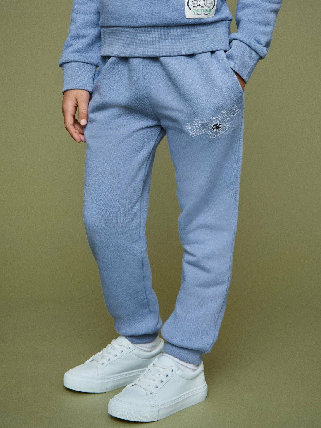 3-9 yrs SmileyWorld Cuffed Joggers Unisex Fit in Blue | Reiss Discount