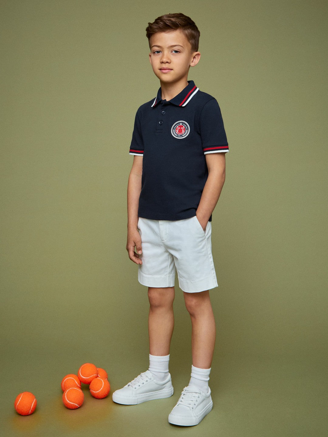 3-9 yrs SmileyWorld Piqué Polo Shirt in Navy | Reiss USA