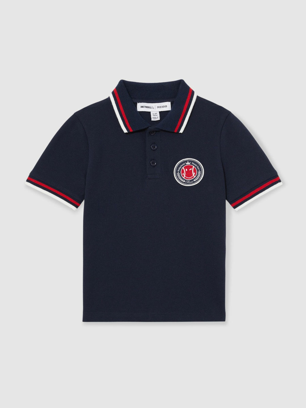3-9 yrs SmileyWorld Piqué Polo Shirt in Navy | Reiss USA