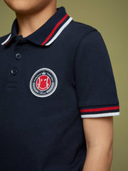3-9 yrs SmileyWorld Piqué Polo Shirt in Navy | Reiss USA