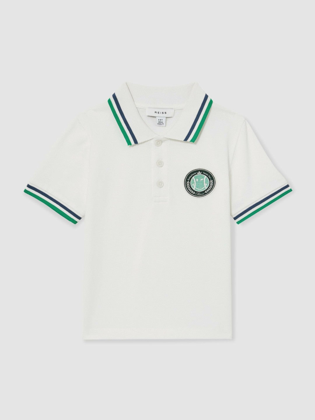 3-9 yrs SmileyWorld Piqué Polo Shirt in White | Reiss US