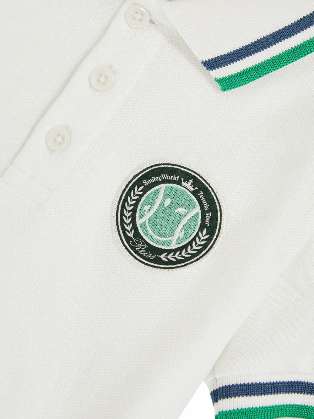 3-9 yrs SmileyWorld Piqué Polo Shirt in White | Reiss US