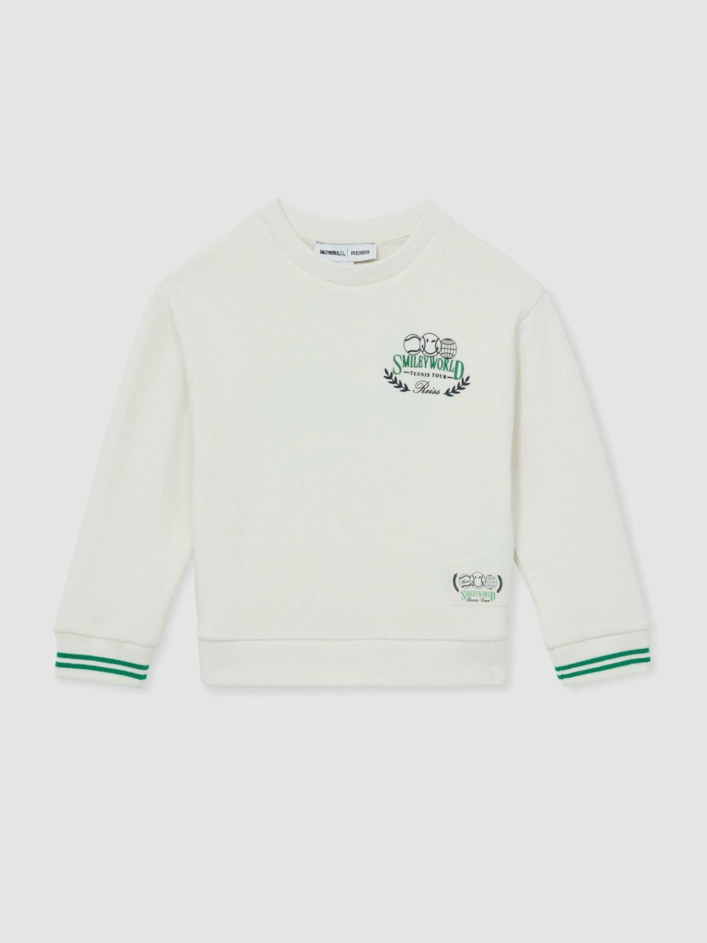13-14 yrs SmileyWorld Logo Sweatshirt Unisex Fit in White | Reiss Discount