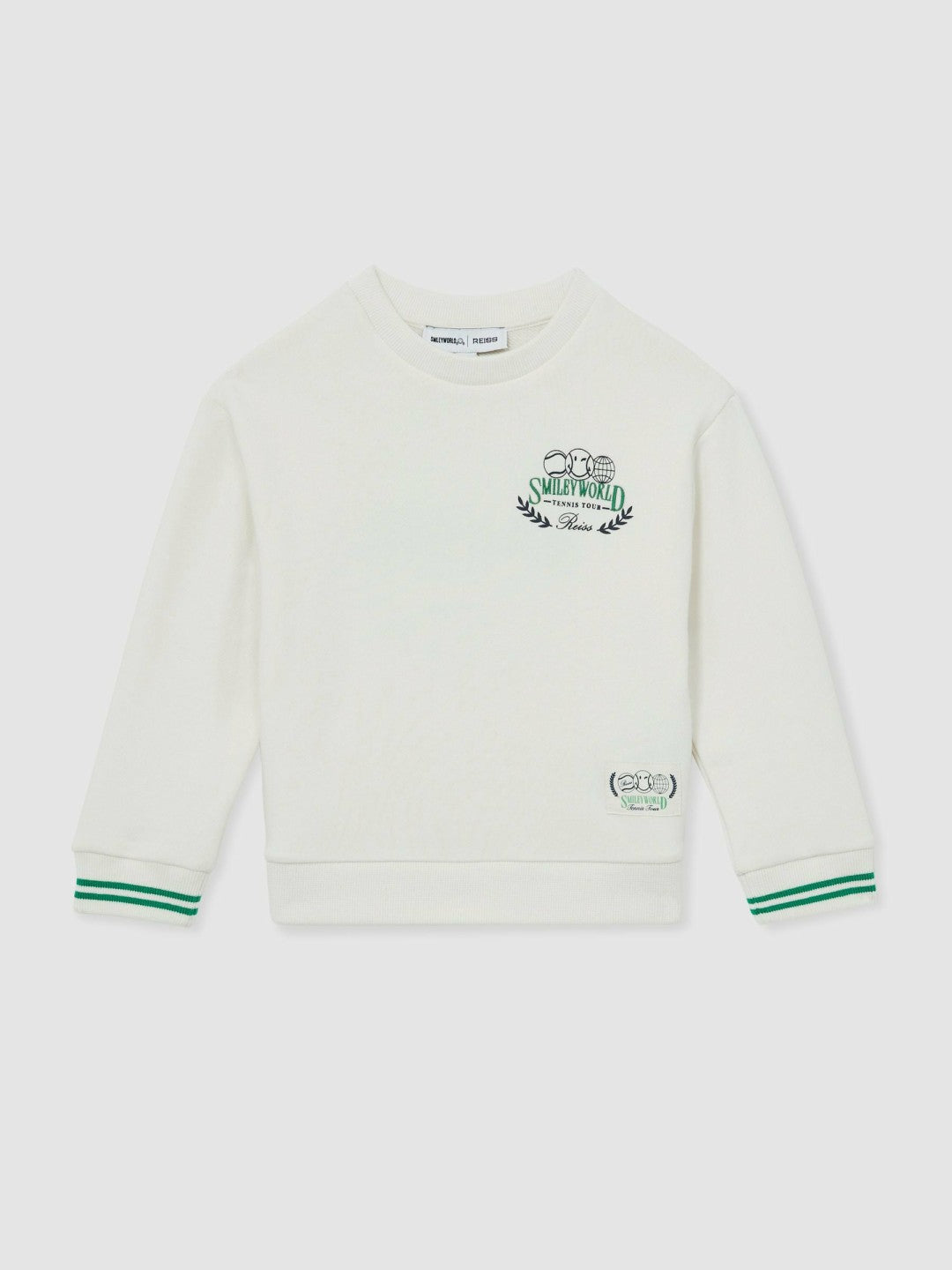 13-14 yrs SmileyWorld Logo Sweatshirt Unisex Fit in White | Reiss Discount