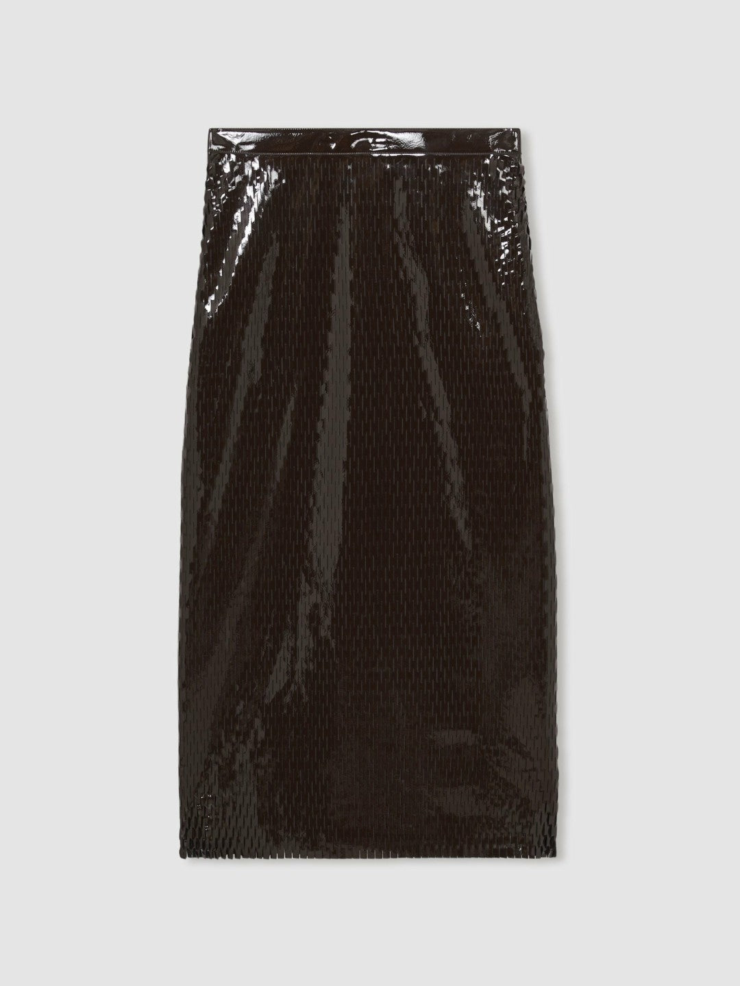 Atelier Laser-Cut Pencil Skirt in Chocolate | Reiss USA
