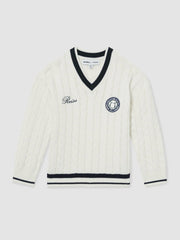 3-9 yrs SmileyWorld Cable-Knit Jumper Unisex Fit in Off White | Reiss Near Me