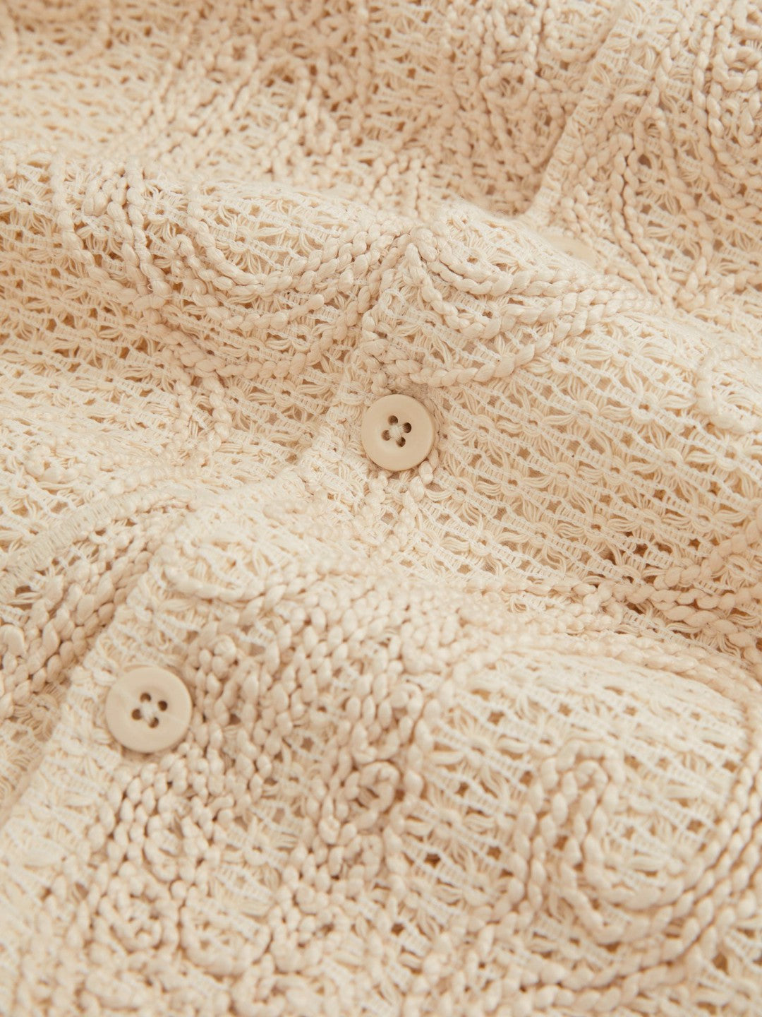 Cotton-Blend Embroidered Crochet Shirt in Oatmeal | Reiss Sale