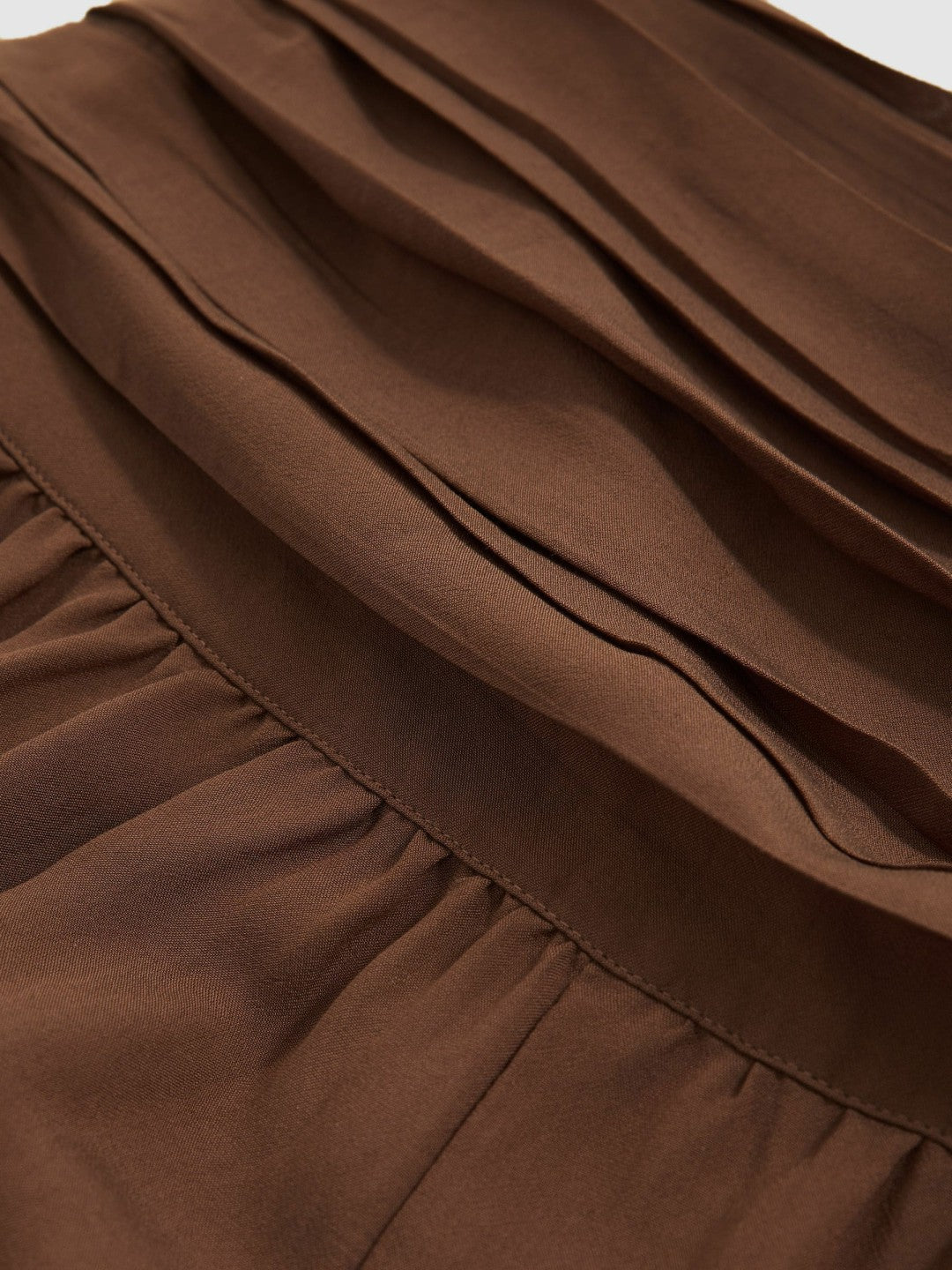 Lyocell Blend Wide Leg Trousers in Brown | Reiss Near Me