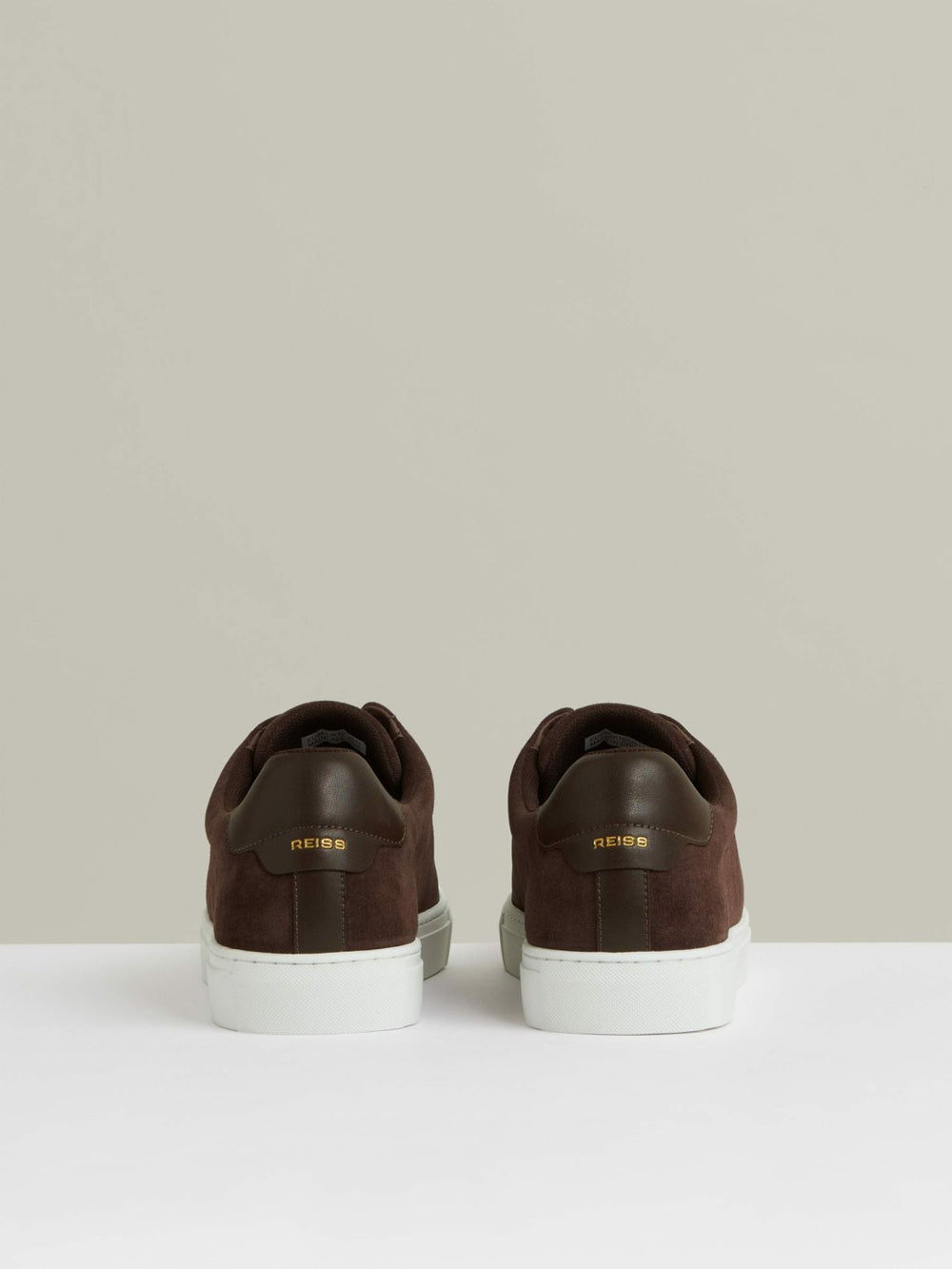 Suede Slip-On Elasticated Trainers in Chocolate Brown | Reiss Onsale