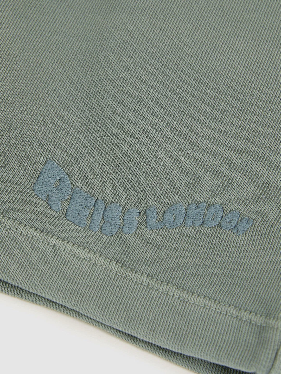 9-13 yrs Cotton Brand-Embroidered Shorts in Washed Sage | Reiss USA