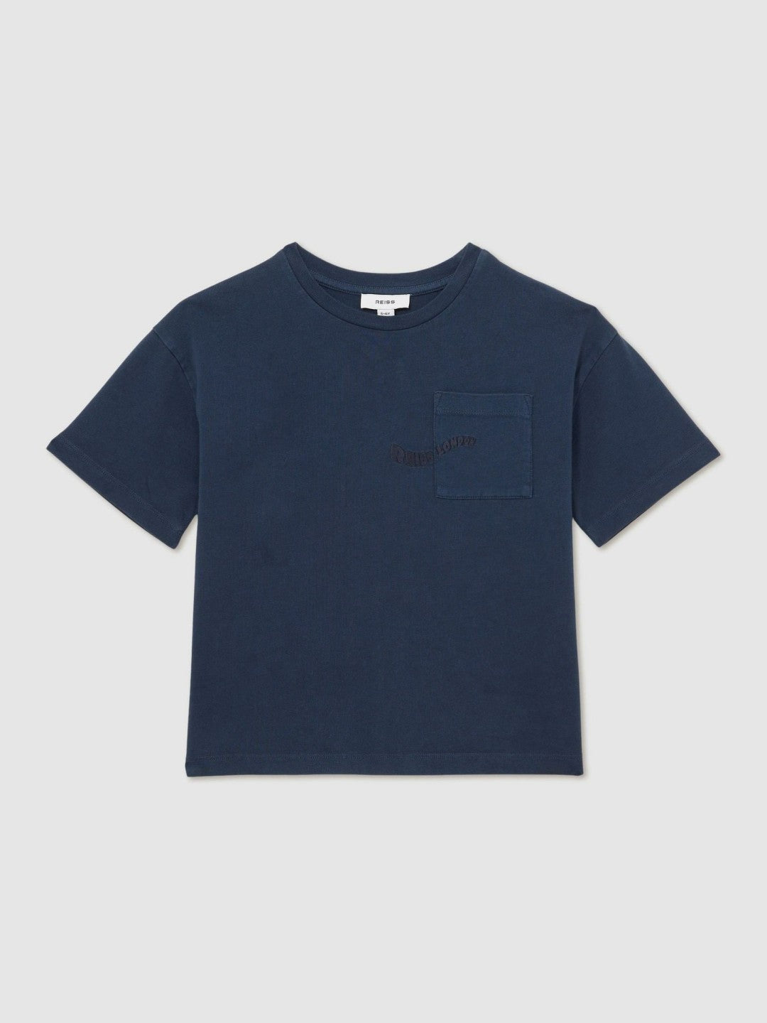 3-9 yrs Cotton Palm-Embroidery Oversize T-Shirt in Washed Navy | Reiss Near Me