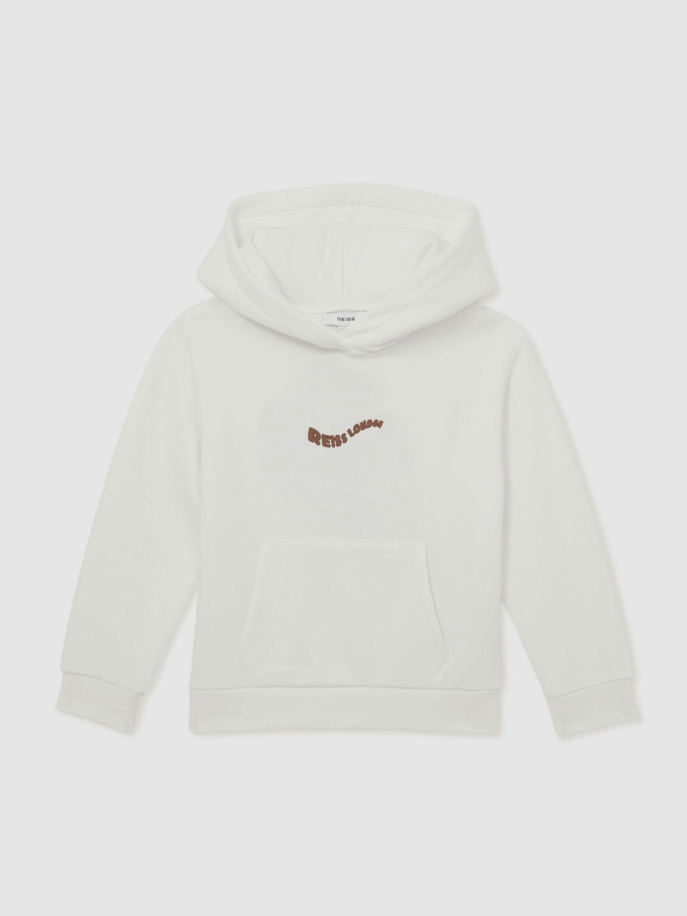 9-13 yrs Cotton-Blend Palm-Embroidered Hoodie in Off White | Reiss Near Me