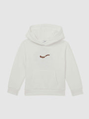 9-13 yrs Cotton-Blend Palm-Embroidered Hoodie in Off White | Reiss Near Me