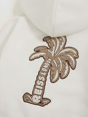 9-13 yrs Cotton-Blend Palm-Embroidered Hoodie in Off White | Reiss Near Me