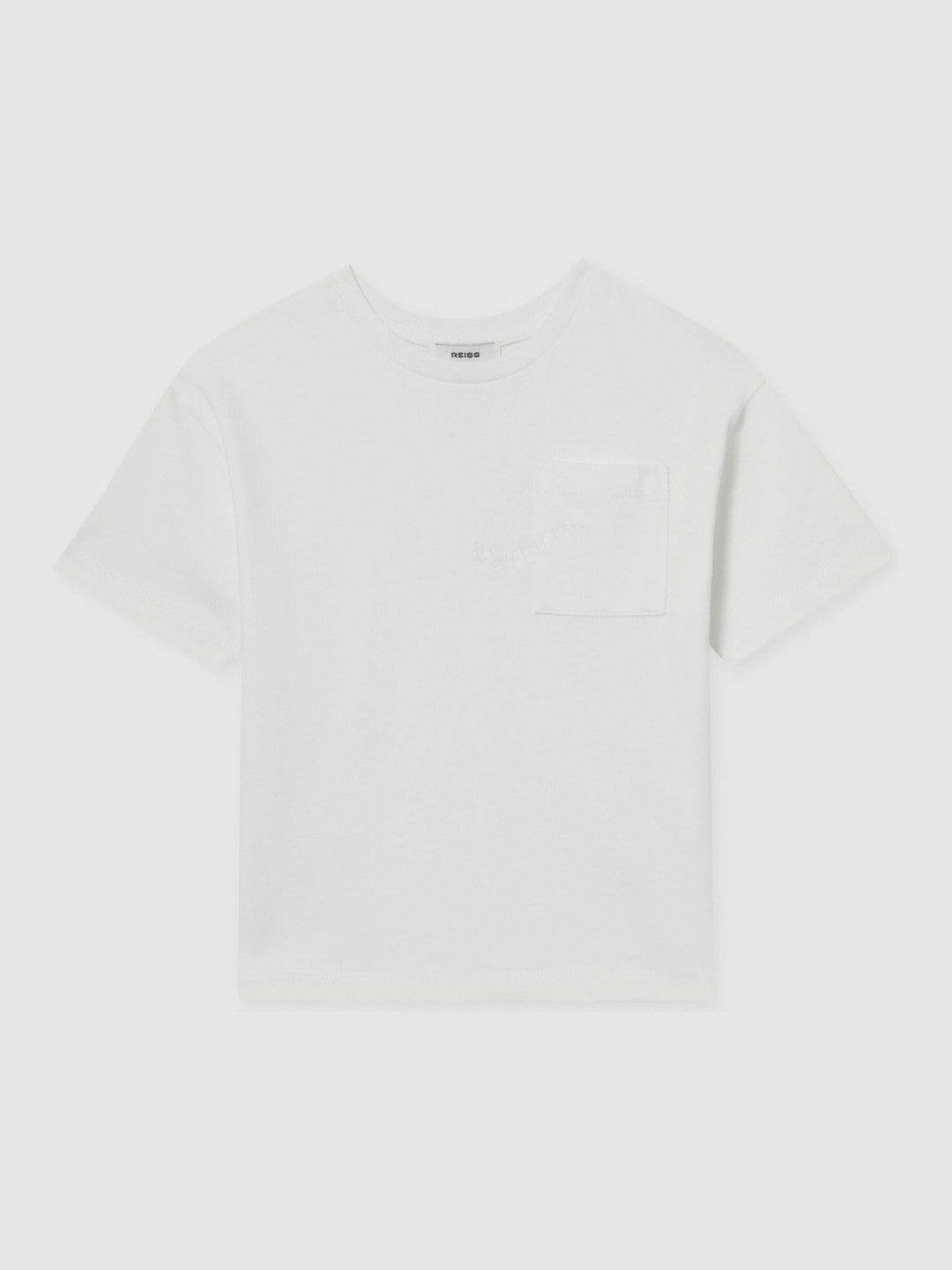 9-13 yrs Cotton Palm-Embroidery Oversize T-Shirt in Off White | Reiss USA