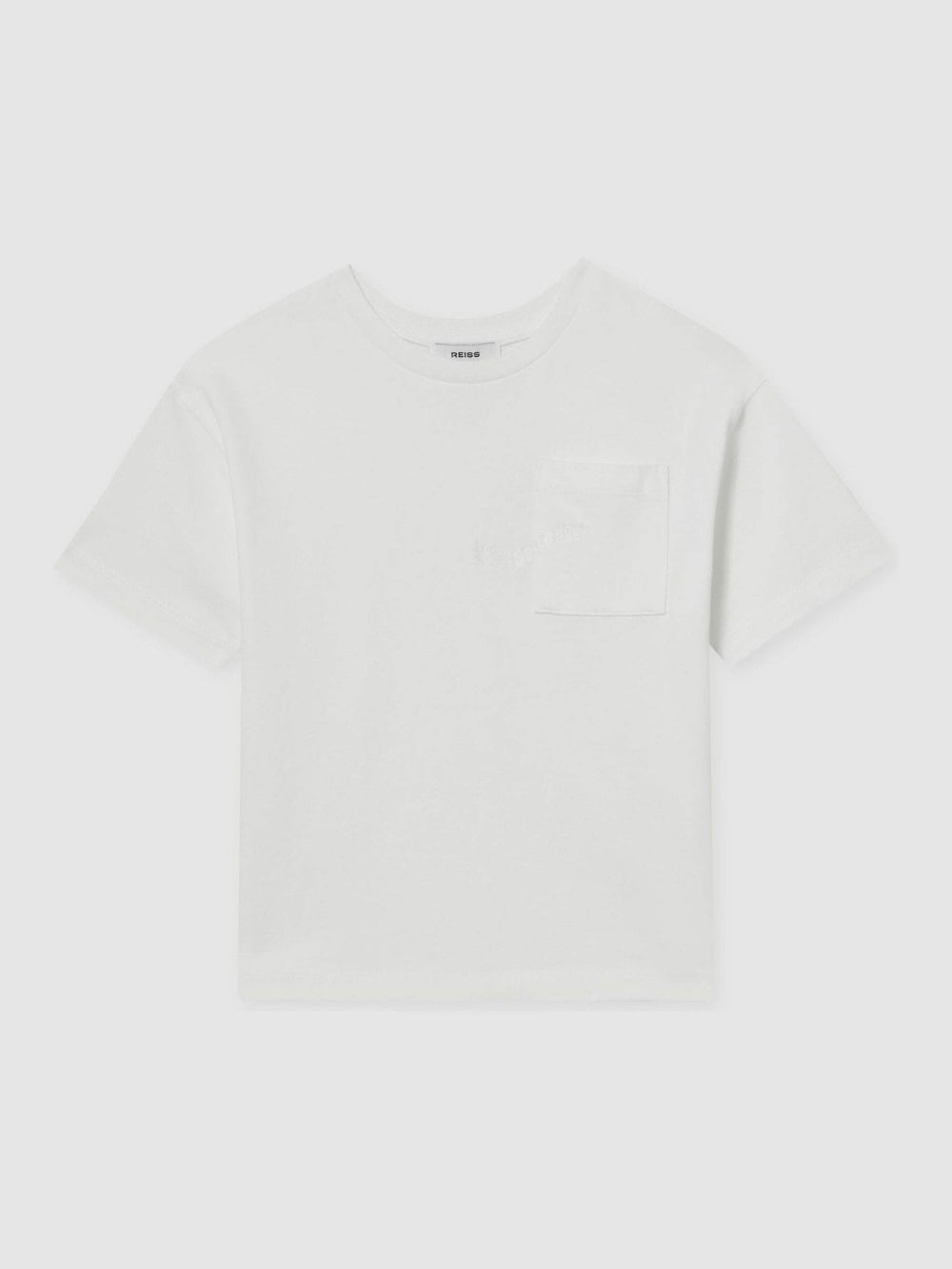 9-13 yrs Cotton Palm-Embroidery Oversize T-Shirt in Off White | Reiss USA