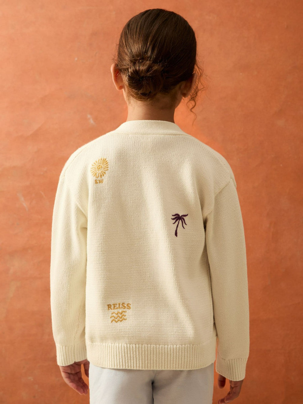 4-9 yrs SmileyWorld Embroidery Cardigan Unisex Fit in Off White | Reiss Near Me
